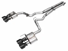 SwitchPath™ Exhaust for S650 Ford Mustang Dark Horse - Quad Diamond Black Tips image 1