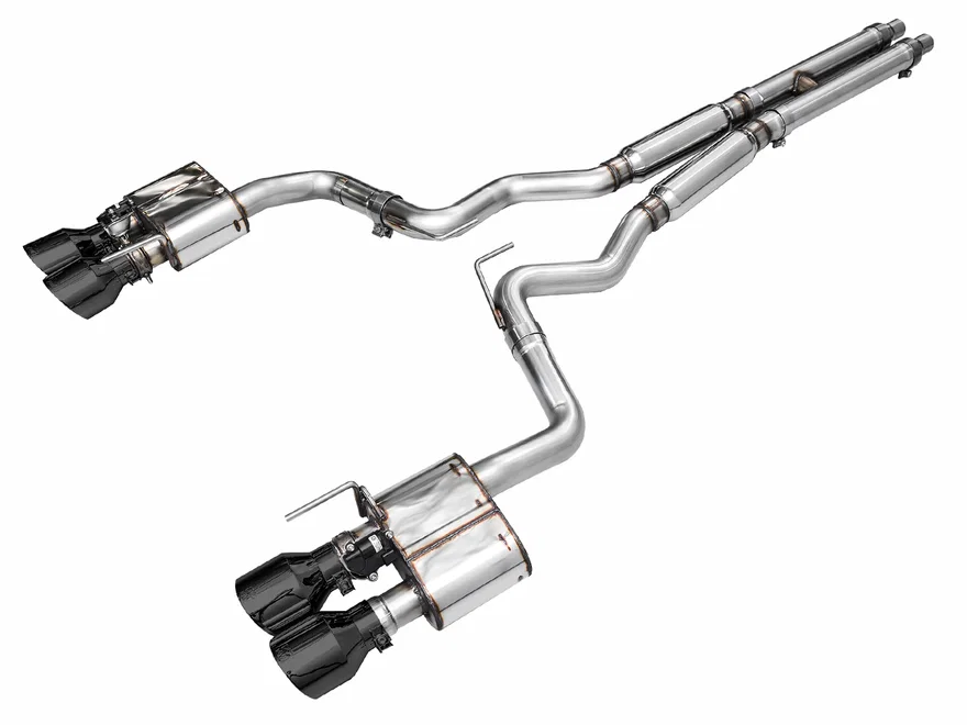 SwitchPath™ Exhaust for S650 Ford Mustang Dark Horse - Quad Diamond Black Tips