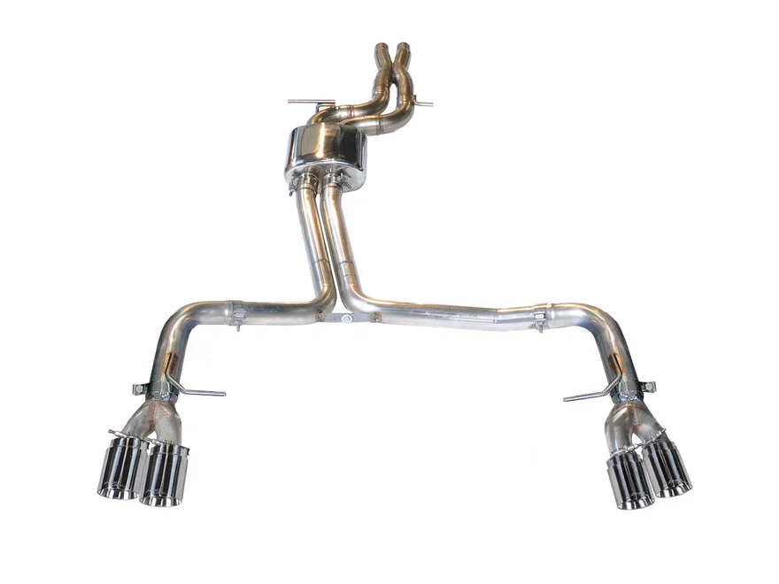 Track Edition Exhaust for Audi S5 3.0T - 4" Chrome Silver Tips