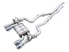 SwitchPath™ Catback Exhaust for BMW F8X M3/M4 - 4" Chrome Silver Tips image 1