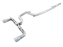 Track Edition Cat-back Exhaust for Ford Focus RS - Chrome Silver Tips image 1