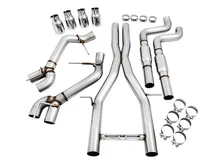 Track Edition Catback Exhaust for Gen6 Camaro SS/ZL1/LT1, Quad Outlet - Resonated - 4.5" Chrome Silver Tips image 2