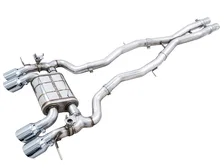 SwitchPath Catback Exhaust for BMW G8X M3/M4 - 4.5" Chrome Silver Tips image 1