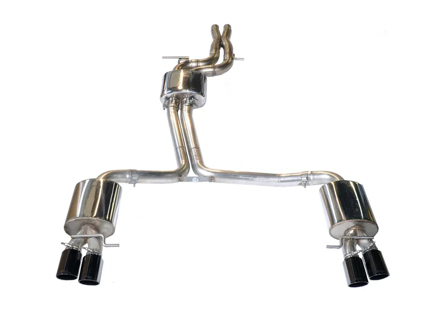 Touring Edition Exhaust for Audi S5 3.0T - 4" Diamond Black Tips