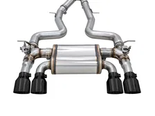 SwitchPath™ Catback Exhaust for BMW F8X M3/M4 - 4" Diamond Black Tips image 2