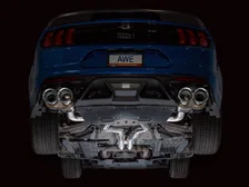 SwitchPath™ Exhaust for Ford Mustang S550 Mach1 - Quad Chrome Silver Tip image 6