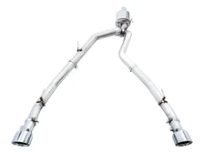 0FG Dual Rear Exit Catback for 4th Gen RAM 1500 5.7L (with bumper cutouts) - Chrome Silver Tips image 2