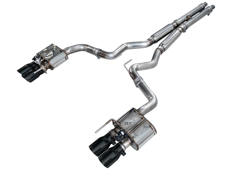 SwitchPath™ Cat-back Exhaust for '18-'23 S550 Mustang GT - Quad Diamond Black Tips