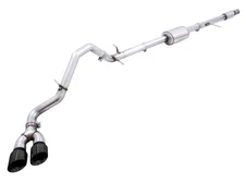 0FG Catback Dual Side Exit Exhaust for 4th Gen Silverado/Sierra 1500 5.3L (Flat Bumper) - Diamond Black Tips image 1