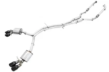 SwitchPath™ Exhaust for Audi B9 S4 - Non-Resonated - 4" Diamond Black Tips image 1