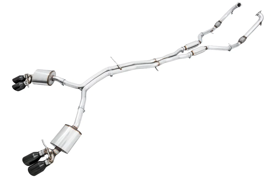 SwitchPath™ Exhaust for Audi B9 S4 - Non-Resonated - 4" Diamond Black Tips