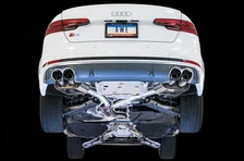SwitchPath™ Exhaust for Audi B9 S4 - Non-Resonated - 4" Chrome Silver Tips image 3