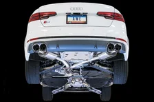 Touring Edition Exhaust for Audi B9 S4 - Resonated - 4" Chrome Silver Tips image 2