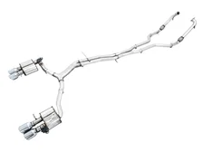 SwitchPath™ Exhaust for Audi B9 S5 Sportback - 4" Chrome Silver Tips image 1