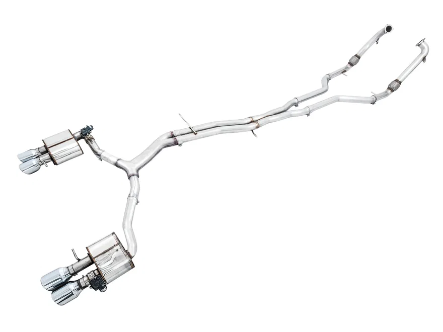 SwitchPath™ Exhaust for Audi B9 S5 Sportback - 4" Chrome Silver Tips