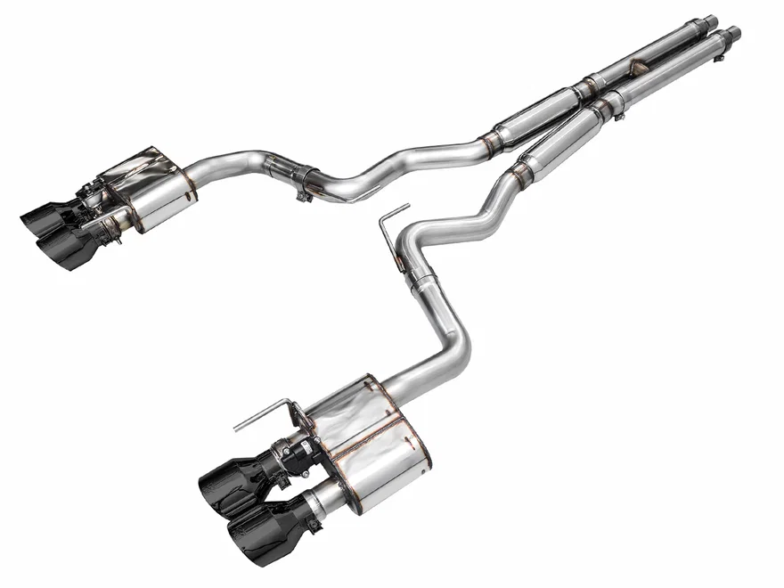 SwitchPath™ Exhaust for S650 Ford Mustang GT Fastback - Quad Diamond Black Tips