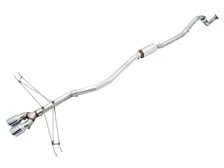 Track Edition Exhaust for 10th Gen Civic Si Coupe / Sedan (includes Front Pipe) - Dual Chrome Silver Tips image 1