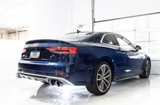 Track Edition Exhaust for Audi B9 S5 Coupe - Non-Resonated - 4" Chrome Silver Tips image 3