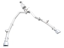 0FG Dual Rear Exit Catback for 5th Gen RAM 1500 5.7L (with bumper cutouts) - Chrome Silver Tips image 2