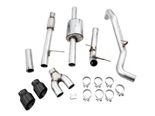 0FG Catback Dual Side Exit Exhaust for 4th Gen Silverado/Sierra 1500 5.3L (Flat Bumper) - Diamond Black Tips image 2