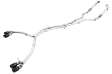 Track Edition Exhaust for Audi B9 S5 Coupe - Non-Resonated - 4" Diamond Black Tips image 1
