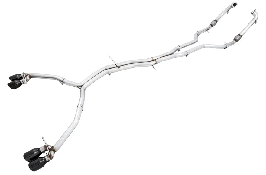 Track Edition Exhaust for Audi B9 S5 Coupe - Non-Resonated - 4" Diamond Black Tips