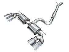 Touring Edition Exhaust for Volkswagen MK8 Golf R - Chrome Silver Tips image 1