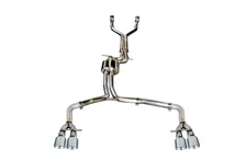 Track Edition Exhaust for Audi C7 S6 4.0T - Chrome Silver Tips image 1
