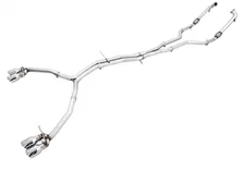 Track Edition Exhaust for Audi B9 S4 - Non-Resonated - 4" Chrome Silver Tips image 1