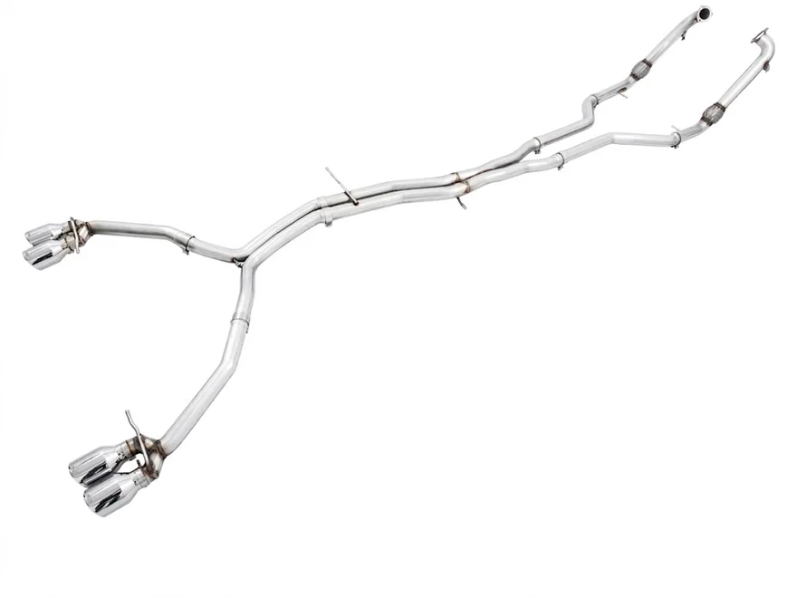 Track Edition Exhaust for Audi B9 S4 - Non-Resonated - 4" Chrome Silver Tips