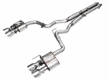 SwitchPath™ Exhaust for S650 Ford Mustang GT Fastback - Quad Chrome Silver Tips image 1