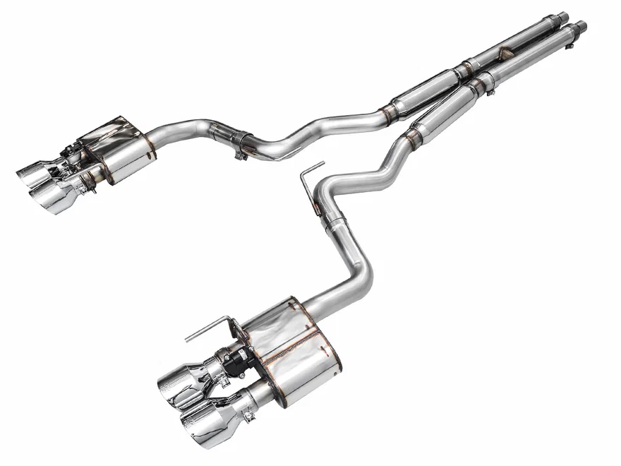 SwitchPath™ Exhaust for S650 Ford Mustang GT Fastback - Quad Chrome Silver Tips
