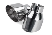 Single-Walled 4" Slash-Cut Tips (Polished Silver) - Set of 2 image 1