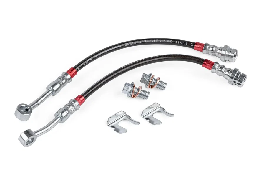 Braided Stainless Steel Brake Lines (Set of 2) - Rear