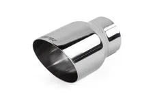 Single-Walled 3.5" Slash-Cut Tips (Polished Silver) - Set of 2 for Audi image 2