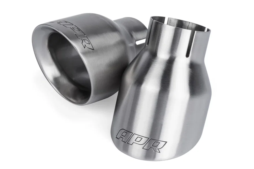 Double-Walled 4" Slash-Cut Tips (Brushed) - Set of 2