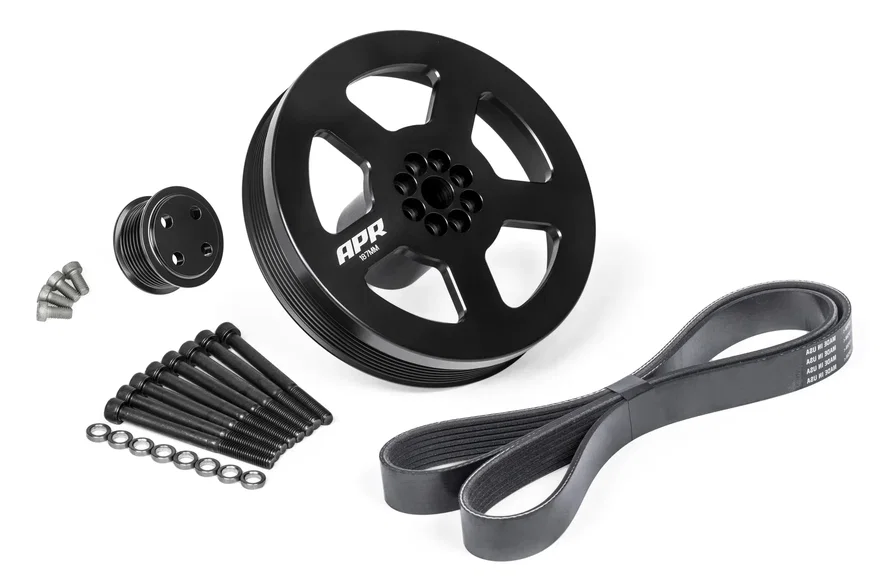 Supercharger Drive and Crank Pulley with Belt - Bolt on - 3.0 TFSI for Audi