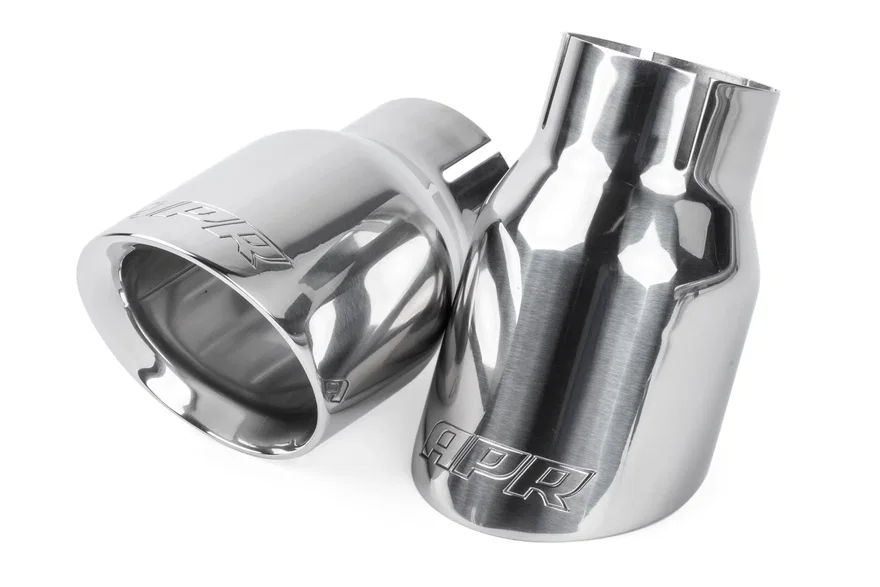 Double-Walled 3.5" Slash-Cut Tips (Polished Silver) - Set of 2 for Audi