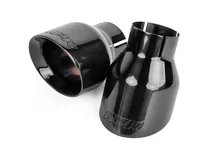 Double-Walled 4" Slash-Cut Tips (Polished Diamond Black) - Set of 2 image 1