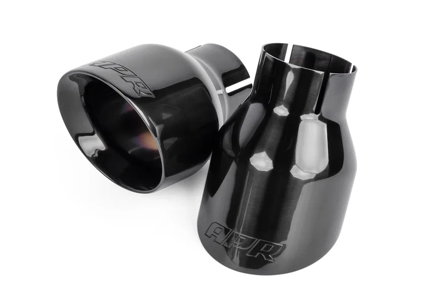 Double-Walled 4" Slash-Cut Tips (Polished Diamond Black) - Set of 2
