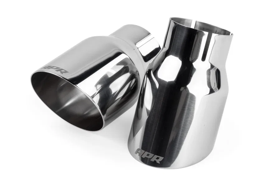 Single-Walled 3.5" Slash-Cut Tips (Polished Silver) - Set of 2 for Audi