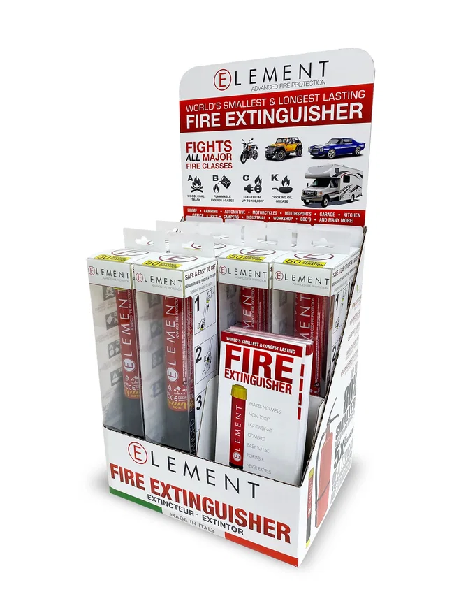 Point of Purchase Display, includes 10pcs. 50 second extinguisher and brochures